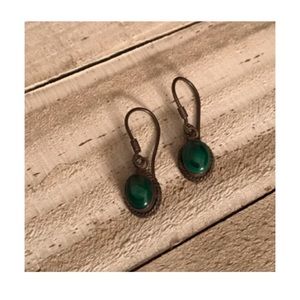 NATIVE AMERICAN GREEN PHOENIX VINTAGE EARRINGS